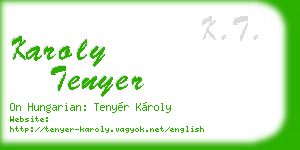 karoly tenyer business card