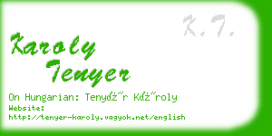 karoly tenyer business card